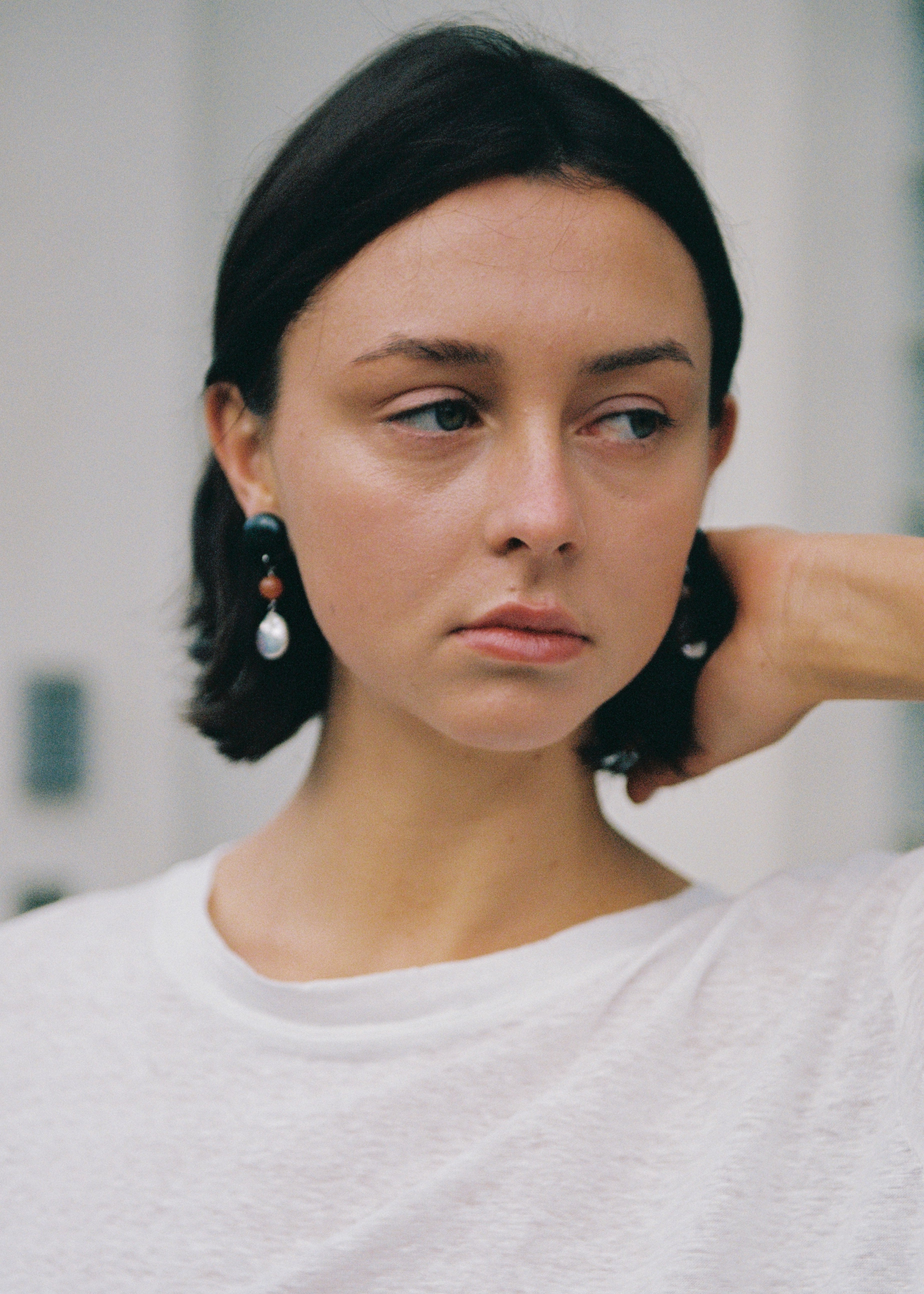 Zarić Earrings - Navy/Carnelian/Pearl Earrings