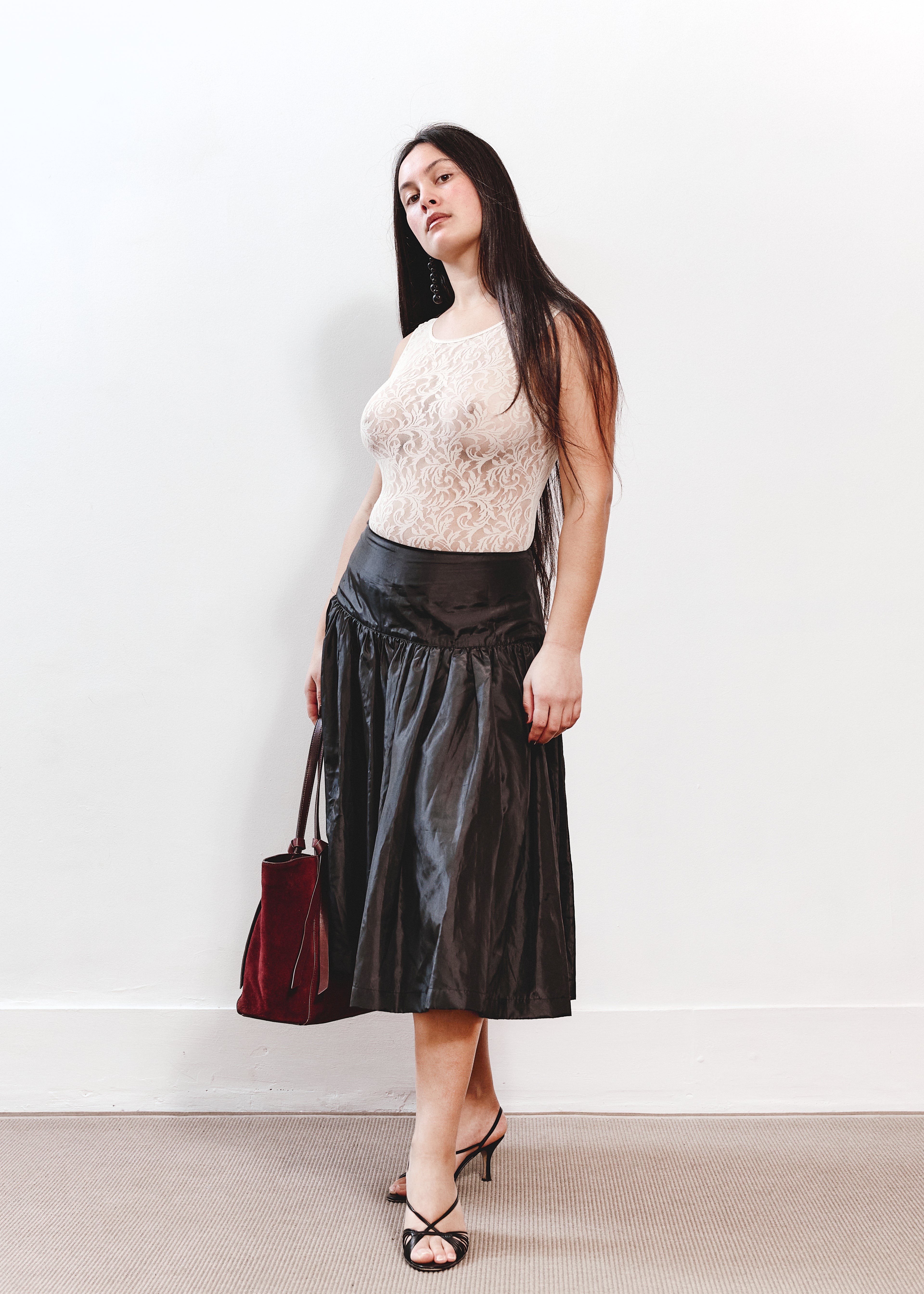 Luiaffo Drop Waist Skirt - Black