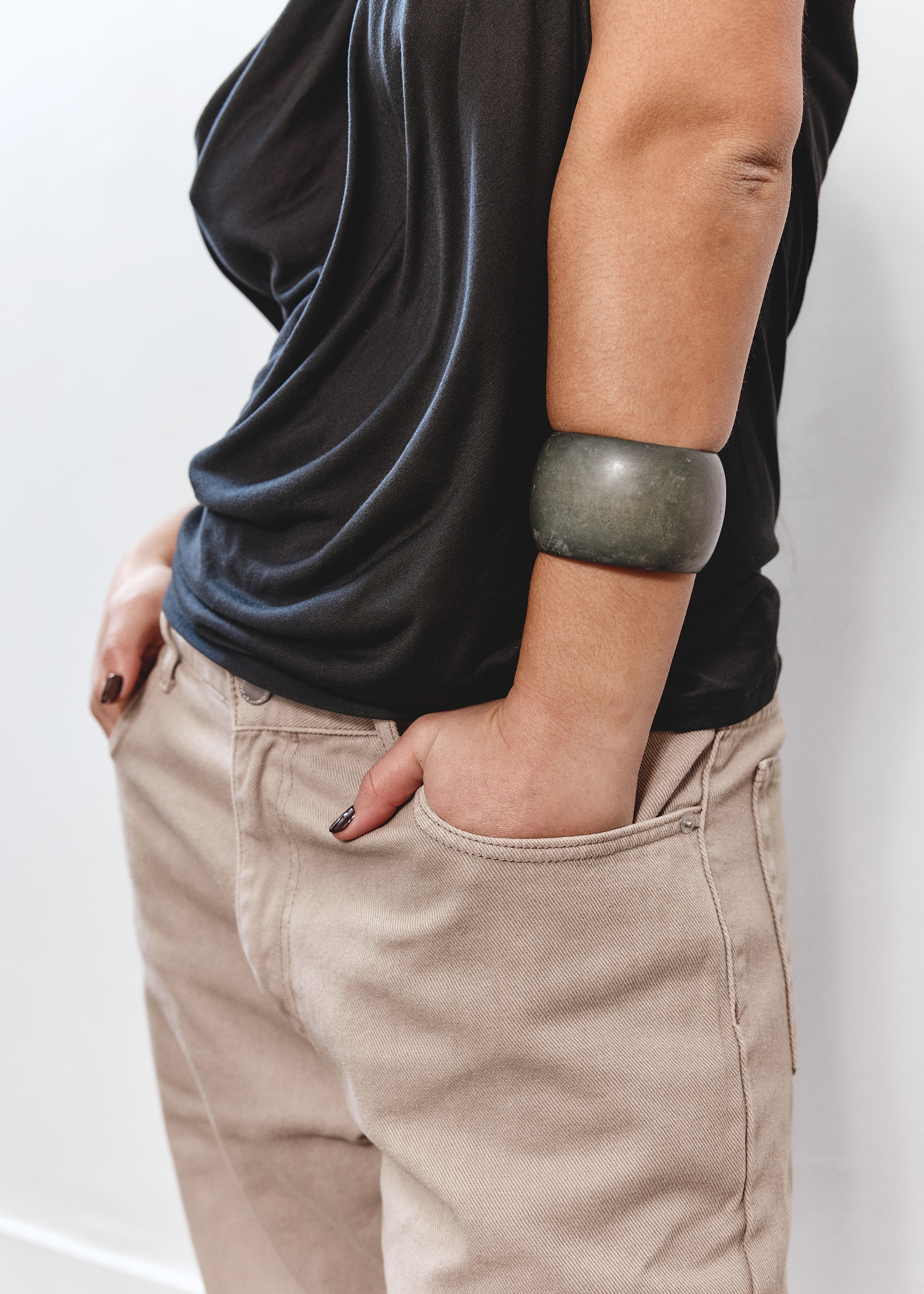 Wooden Bangle - Teal
