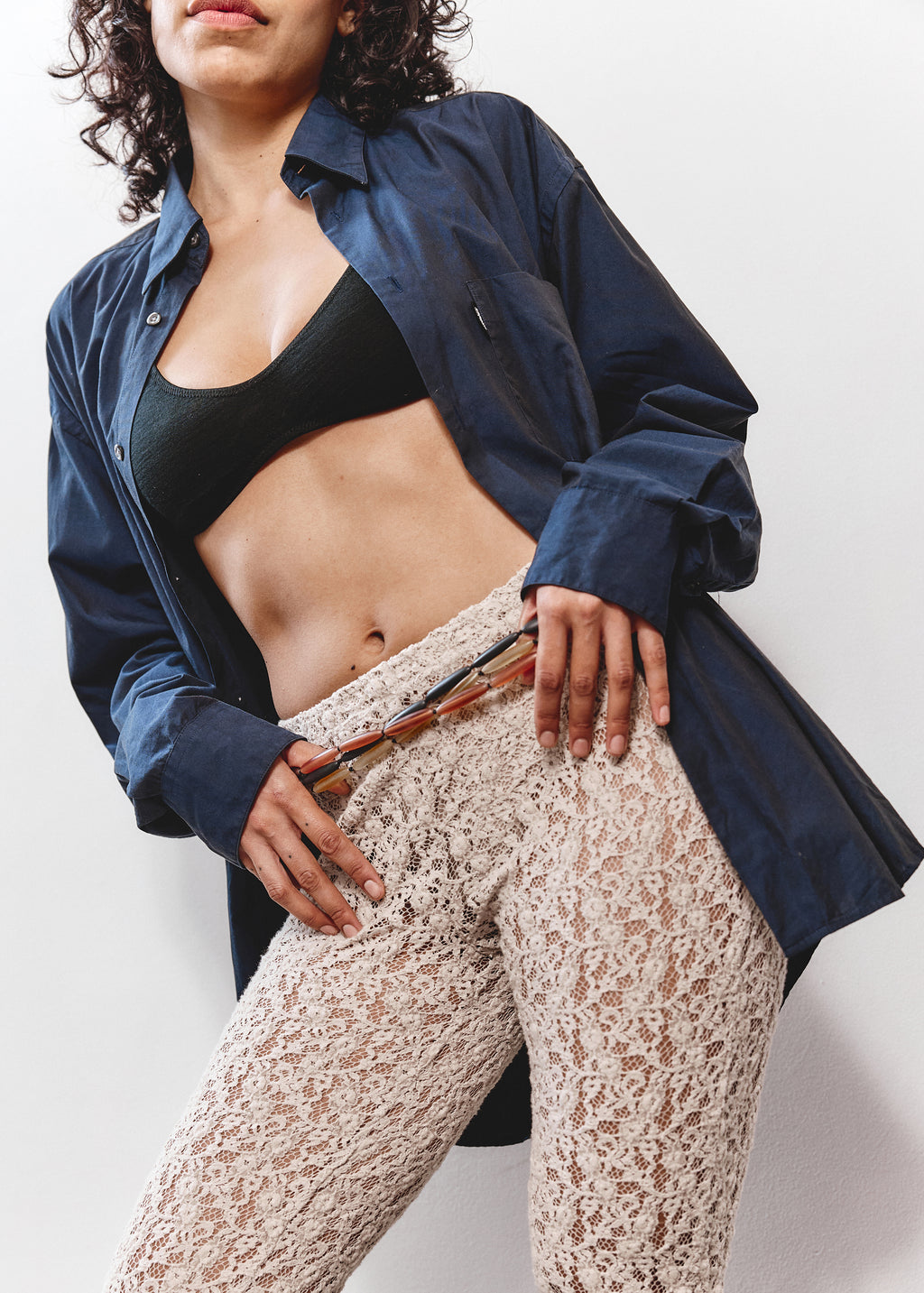 Unlabelled Lace Pants - Cream