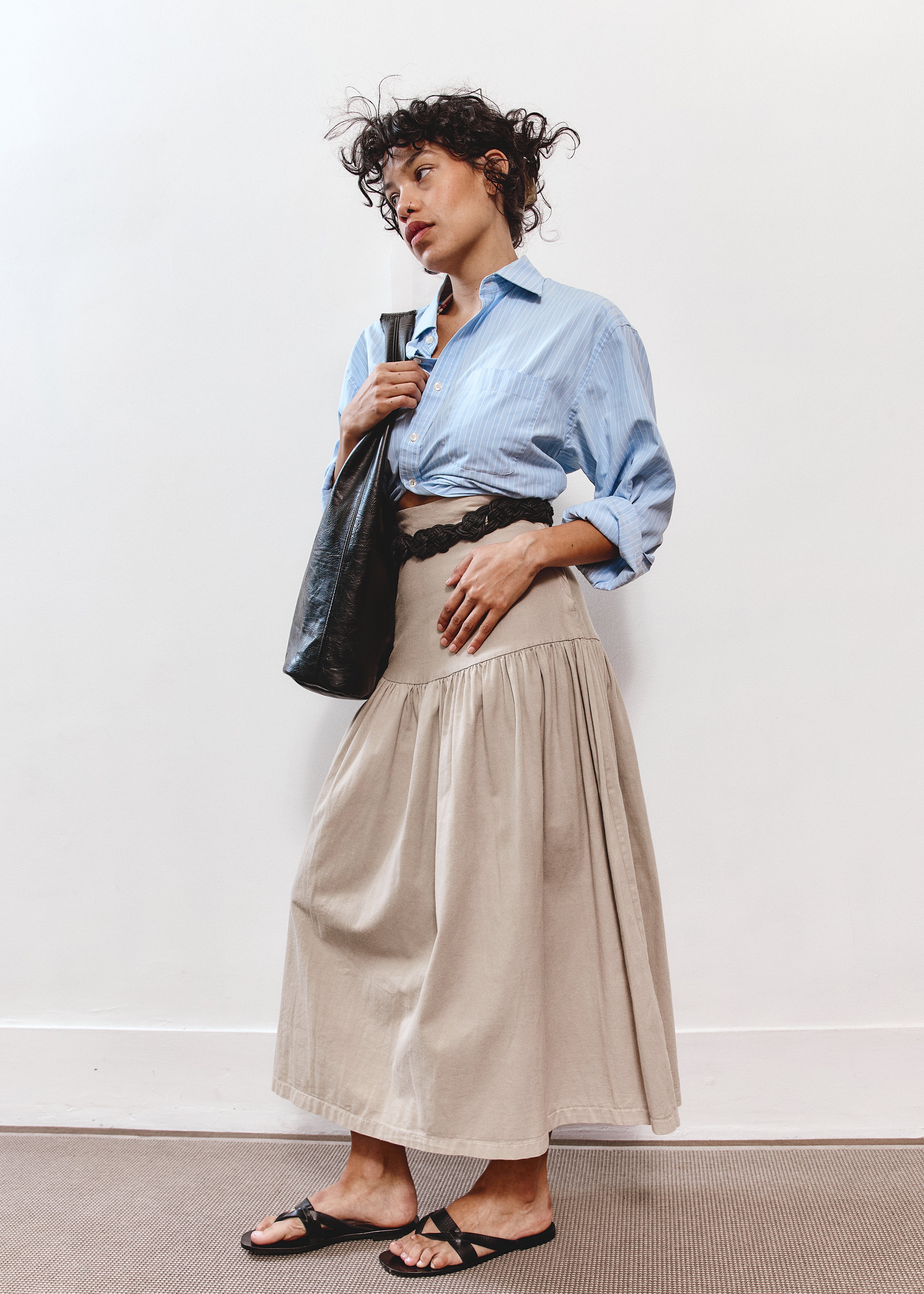 Le Garage Drop Waist Skirt - Khaki