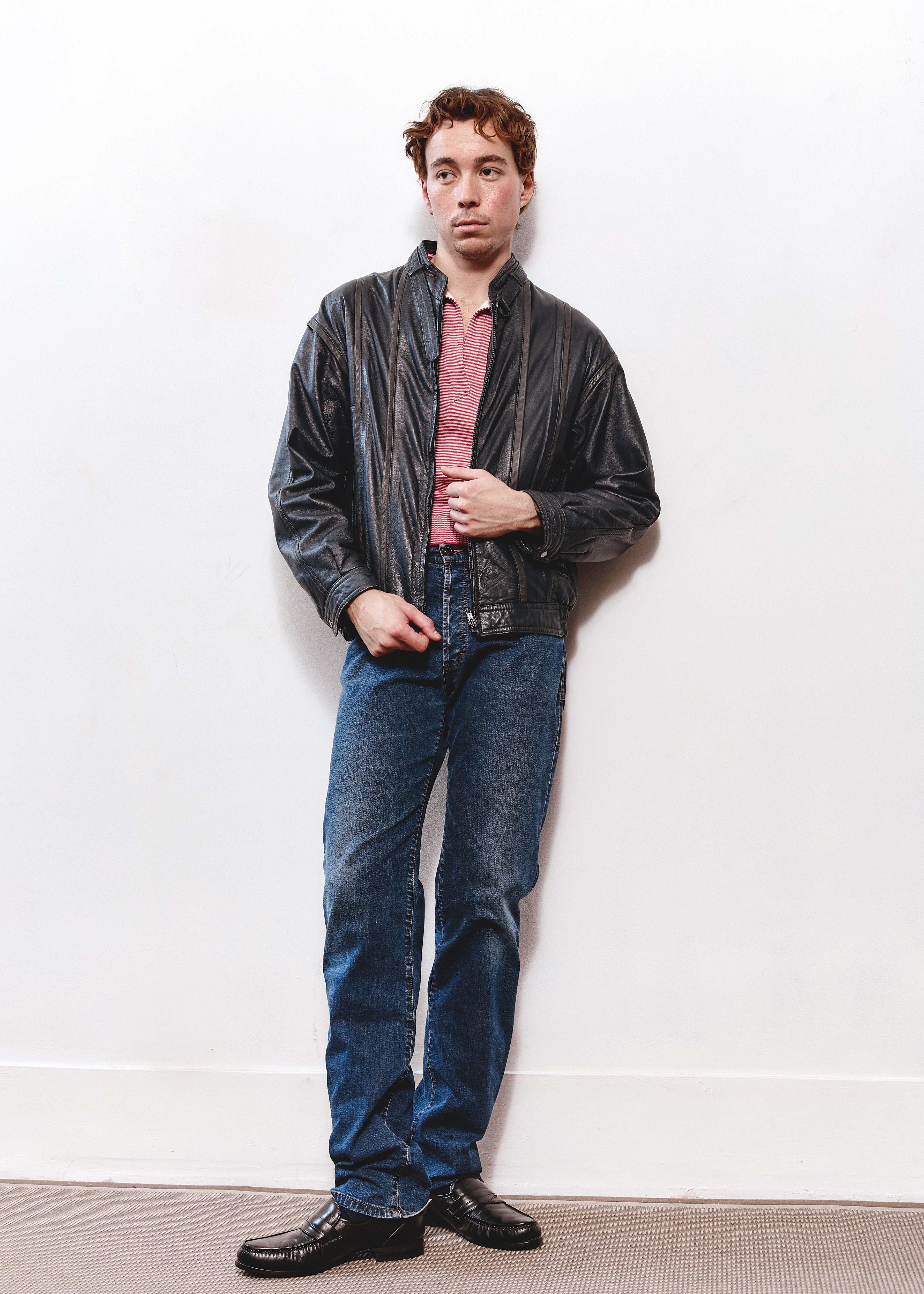 Pointers Leather Jacket - Dark Blue