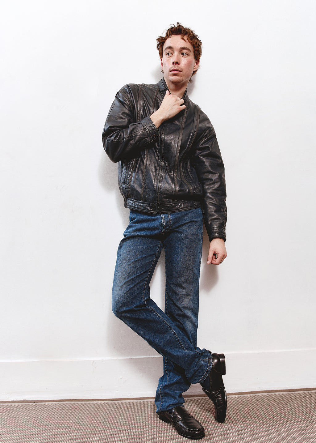 Pointers Leather Jacket - Dark Blue