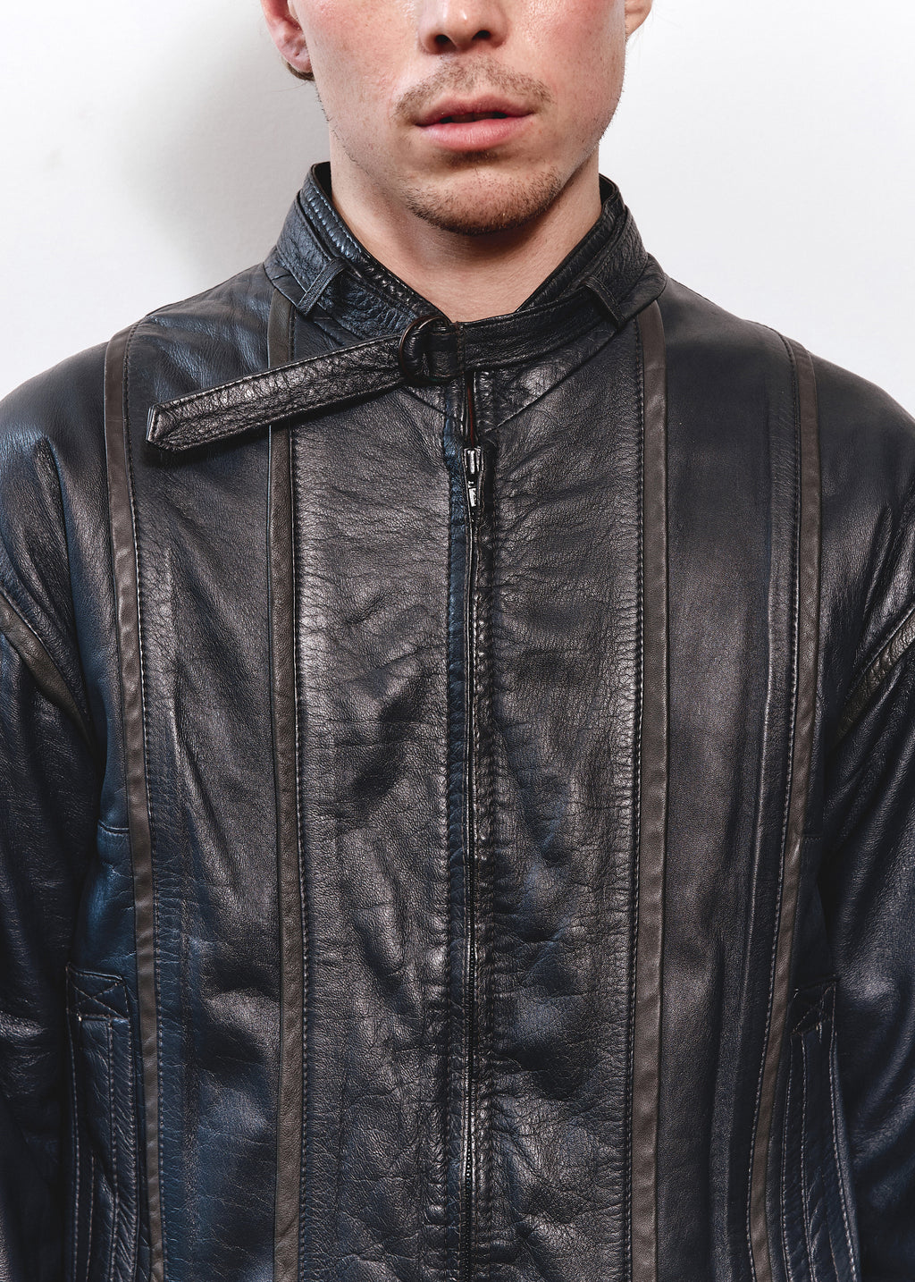 Pointers Leather Jacket - Dark Blue