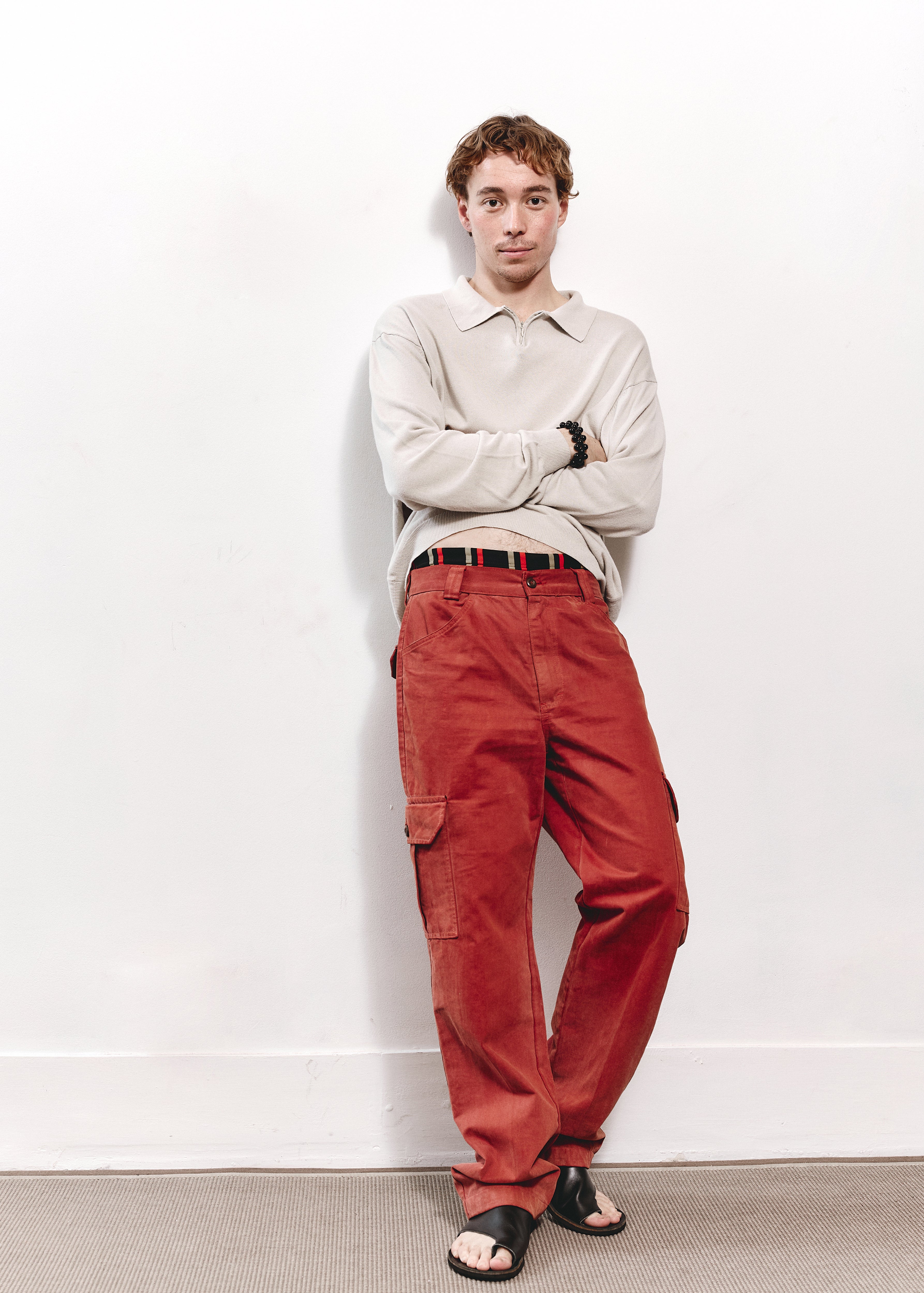 Pierre Cardin Cargo Pant - Brick Red