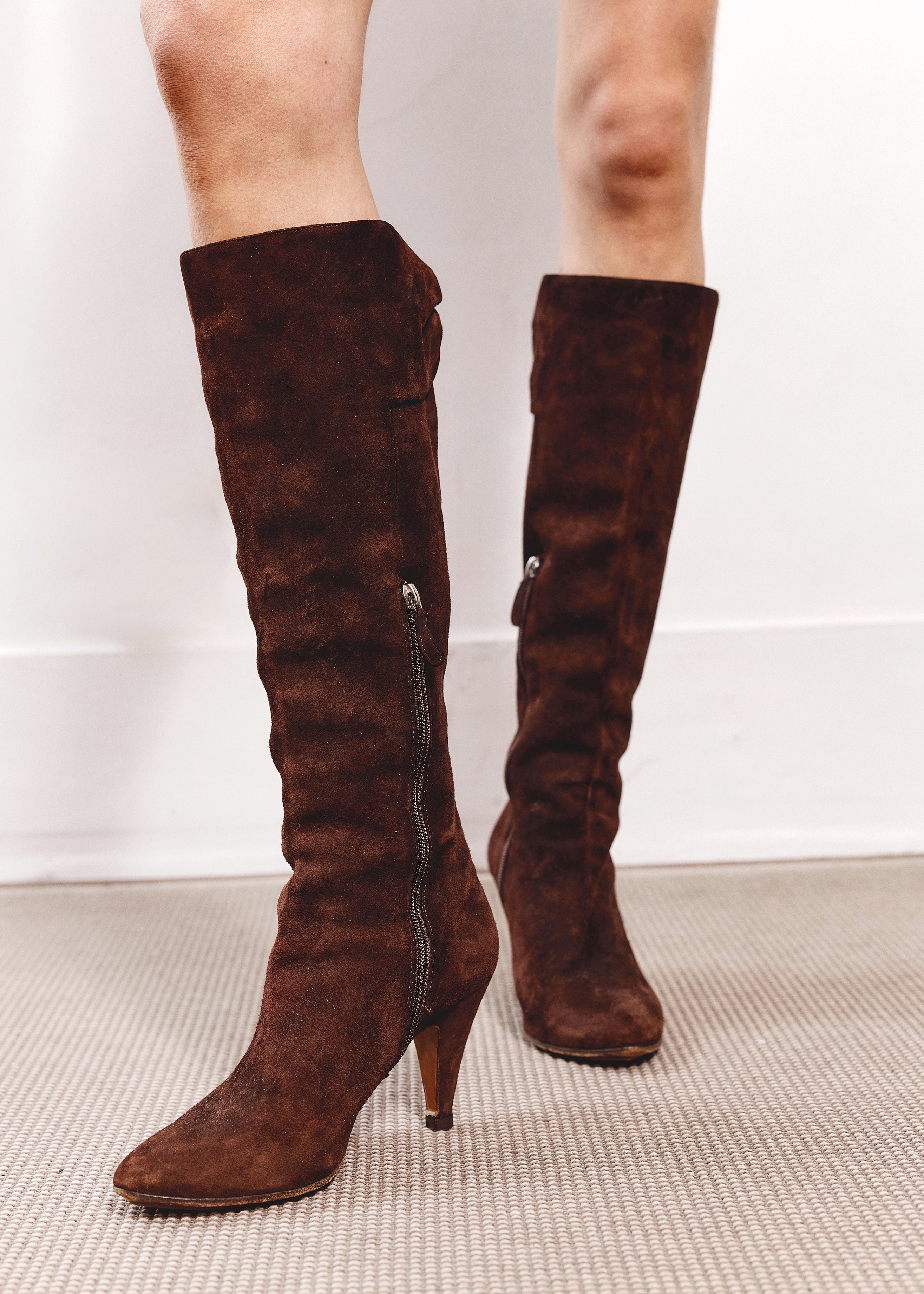 Moschino Cheap and Chic Suede Boot - Brown