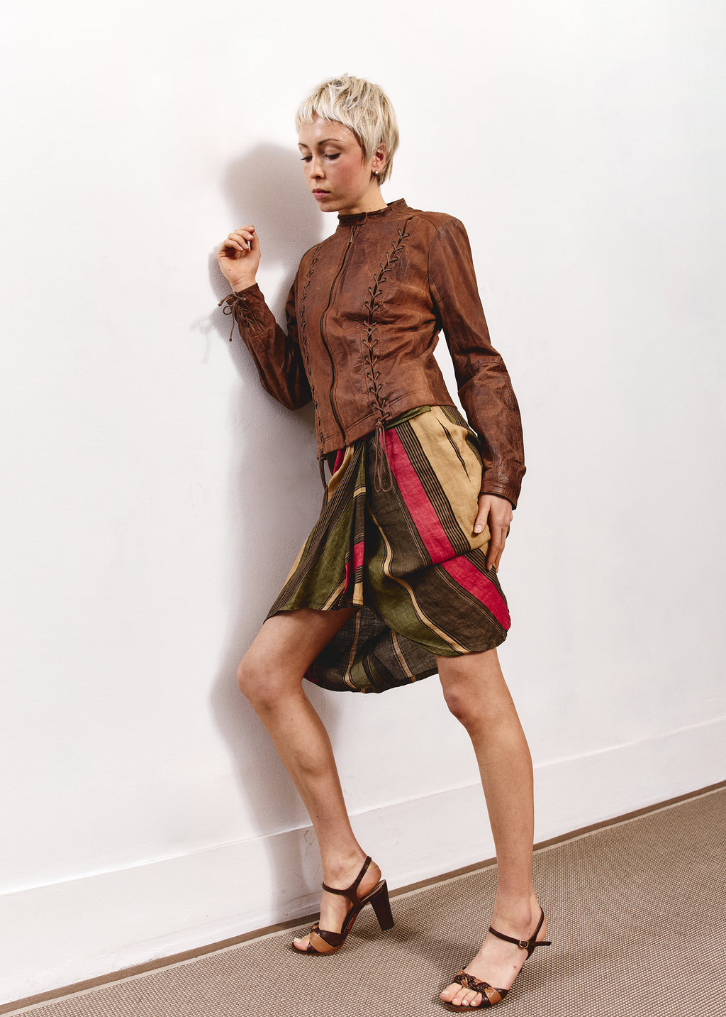 Jelly Flynn Faux Wrap Skirt - Stripe
