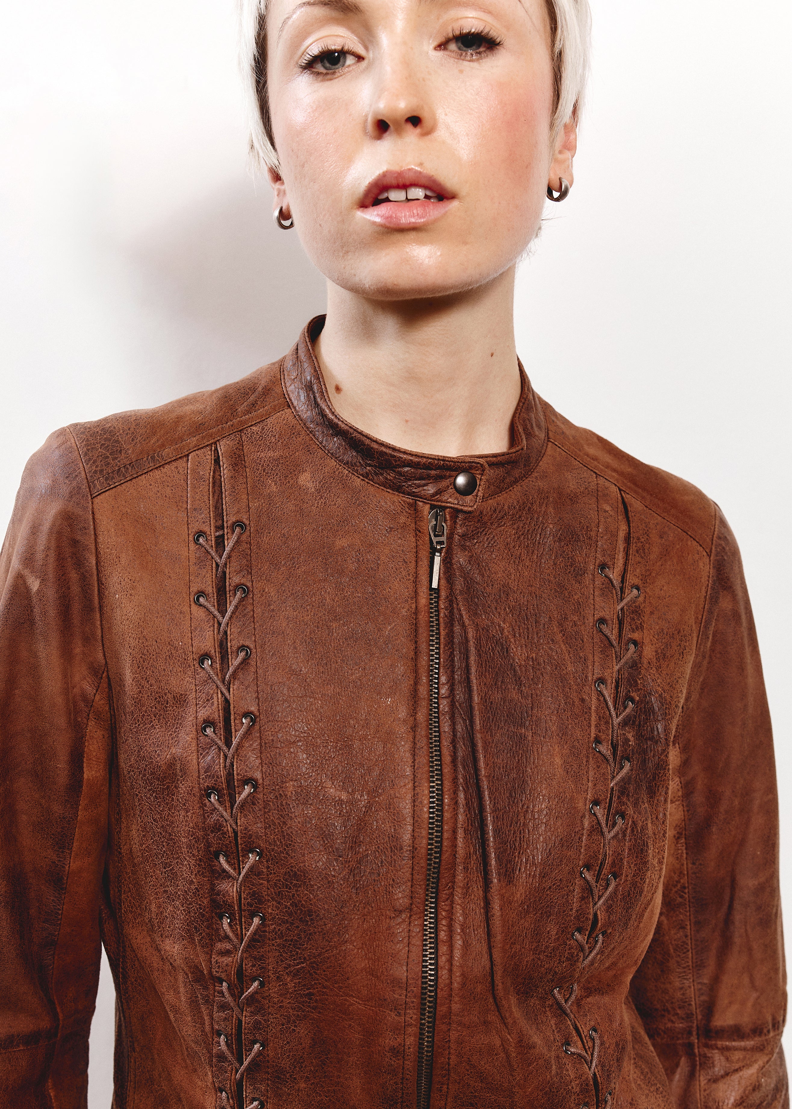 Plein Sud Leather Jacket - Brown