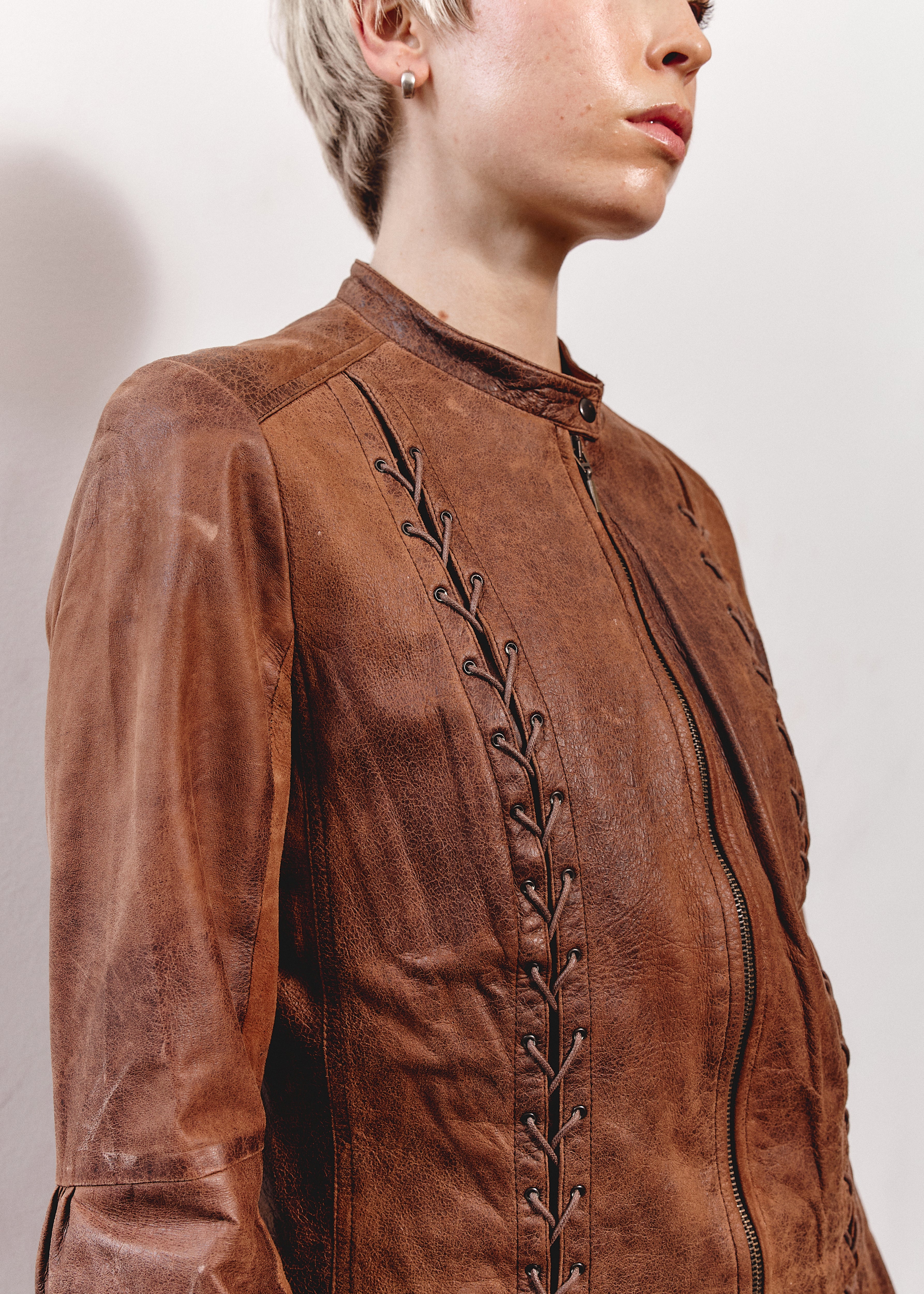 Plein Sud Leather Jacket - Brown