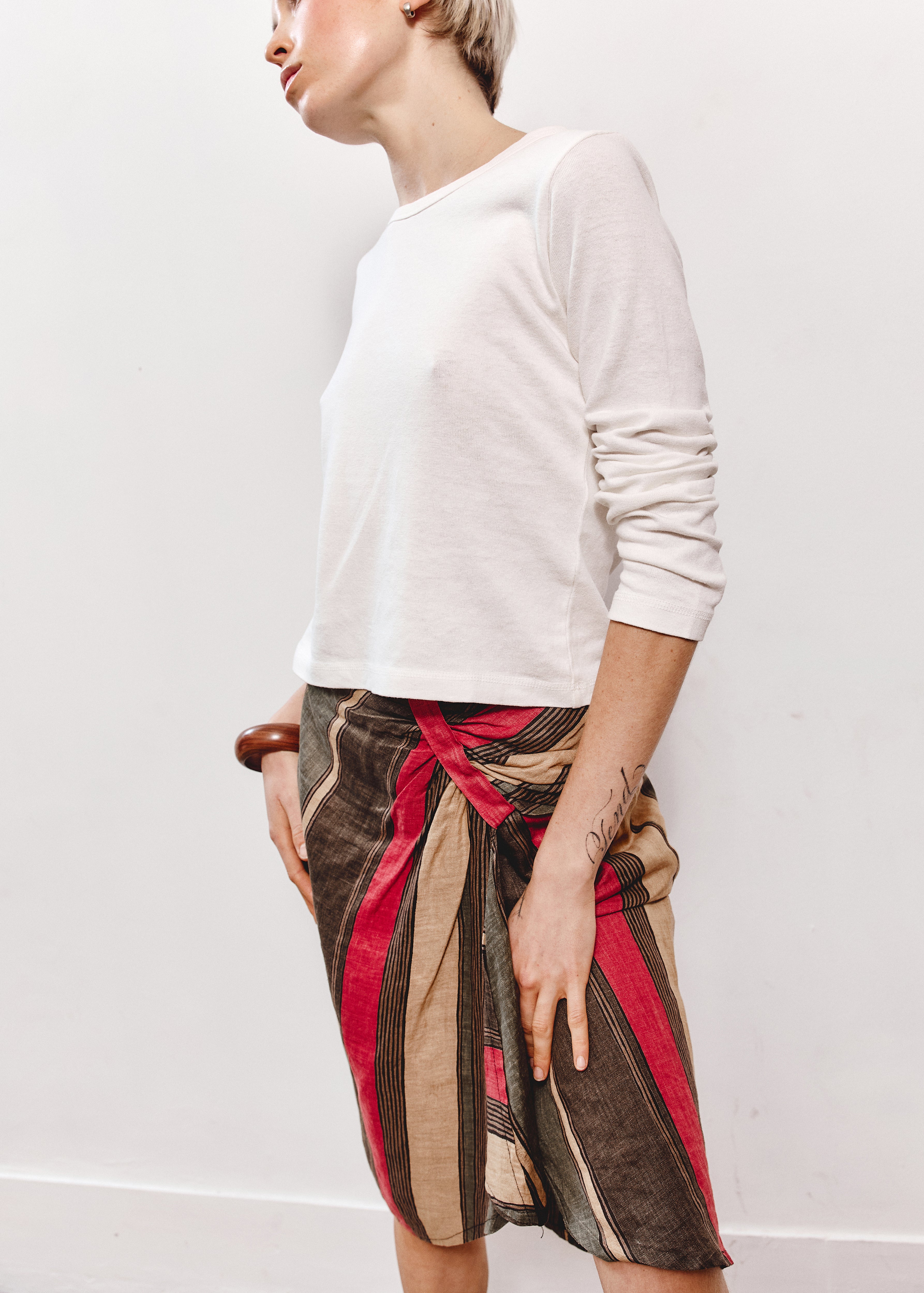 Jelly Flynn Faux Wrap Skirt - Stripe