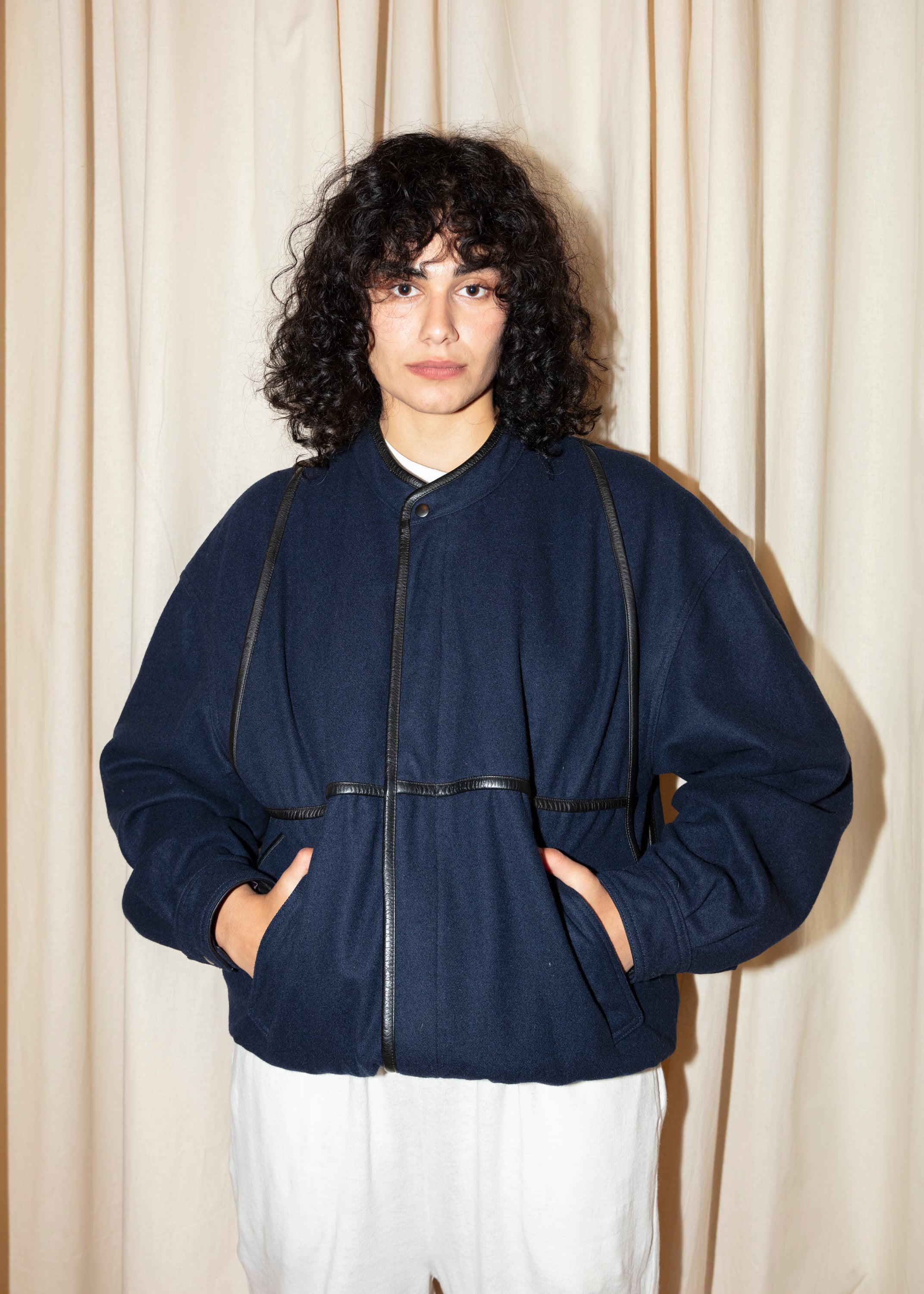 Hunt Club Wool Bomber Jacket - Navy