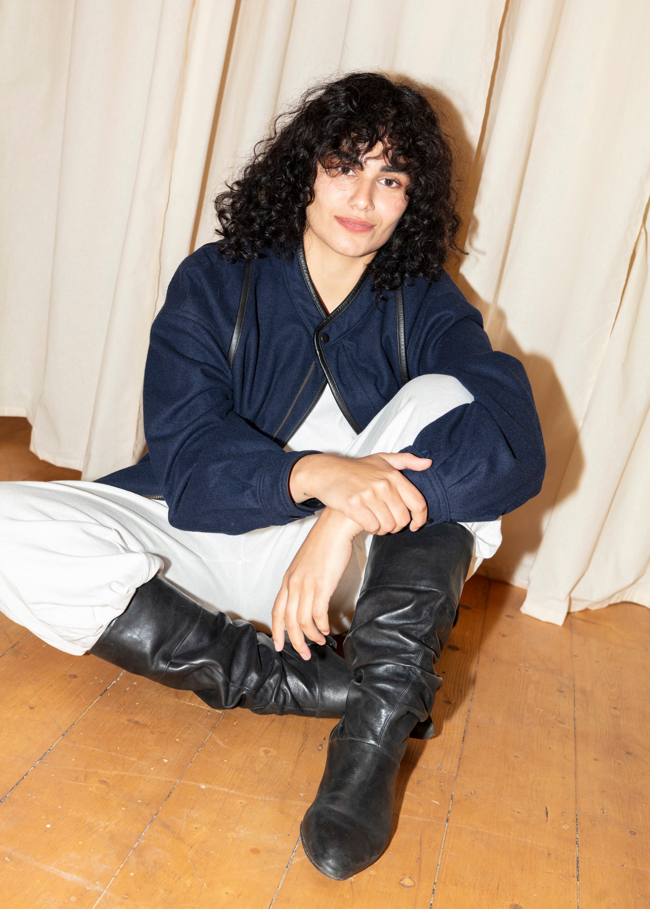 Hunt Club Wool Bomber Jacket - Navy