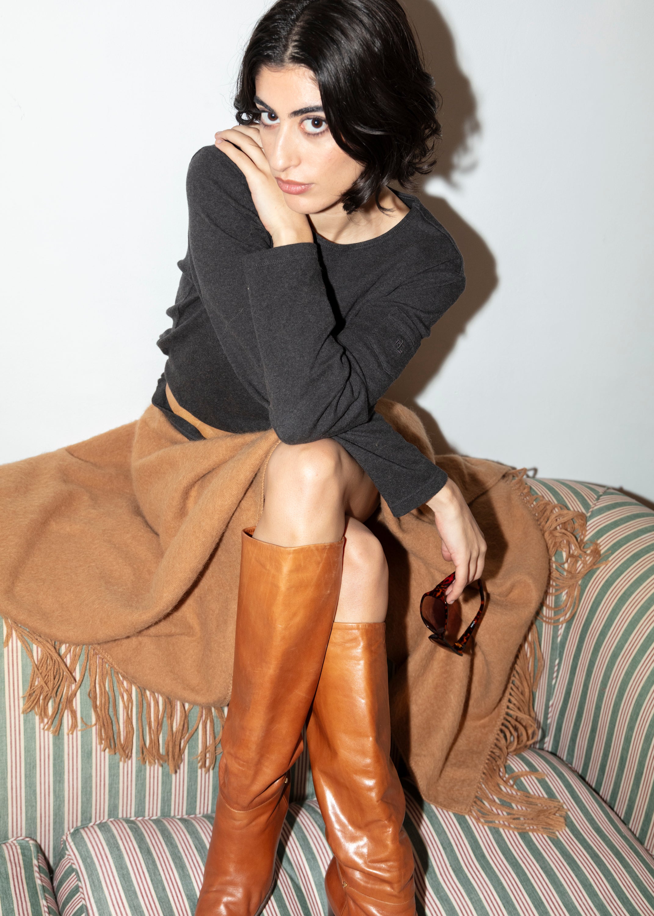 Alpaca Poncho - Camel
