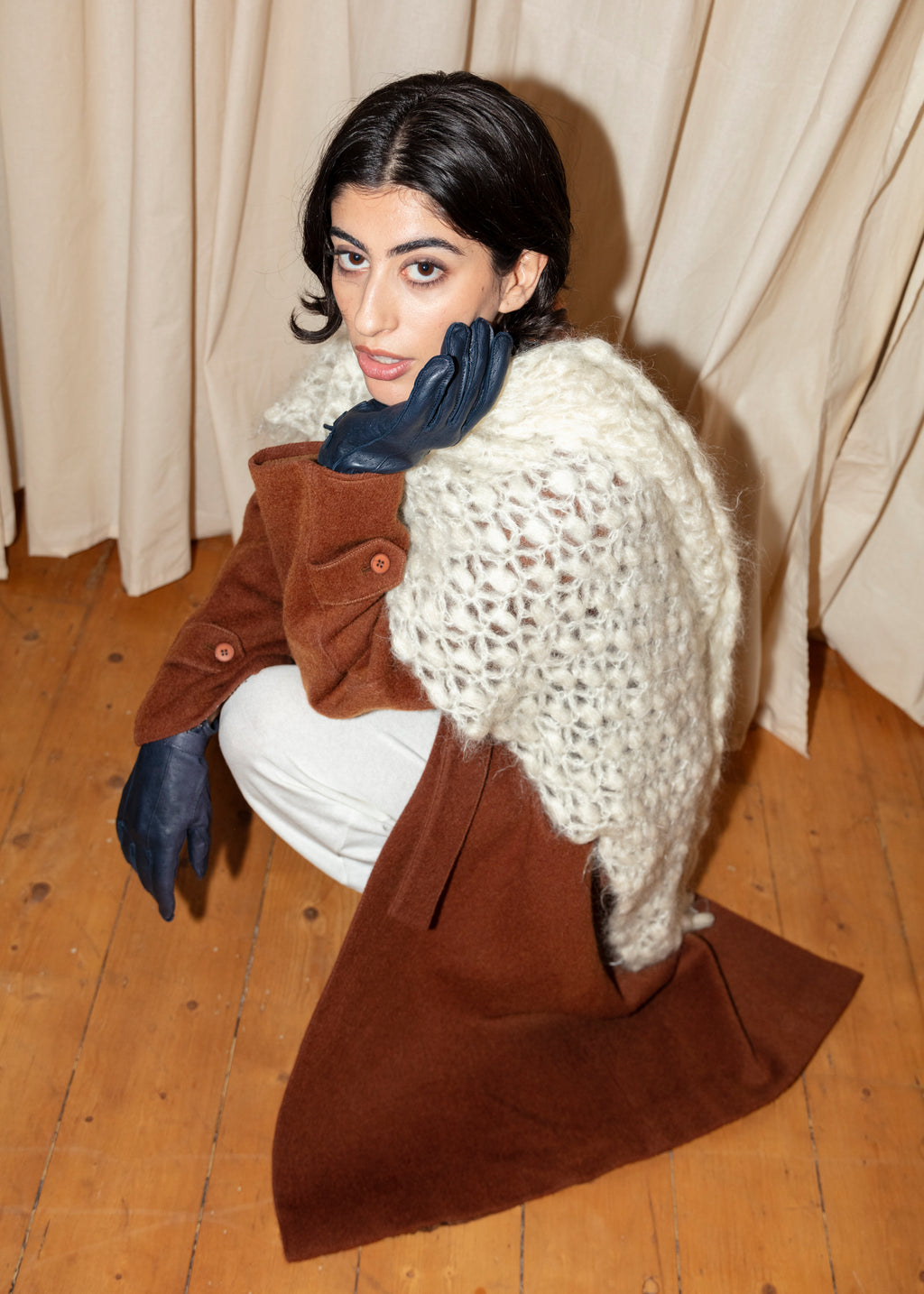 XL Knitted Scarf - Cream