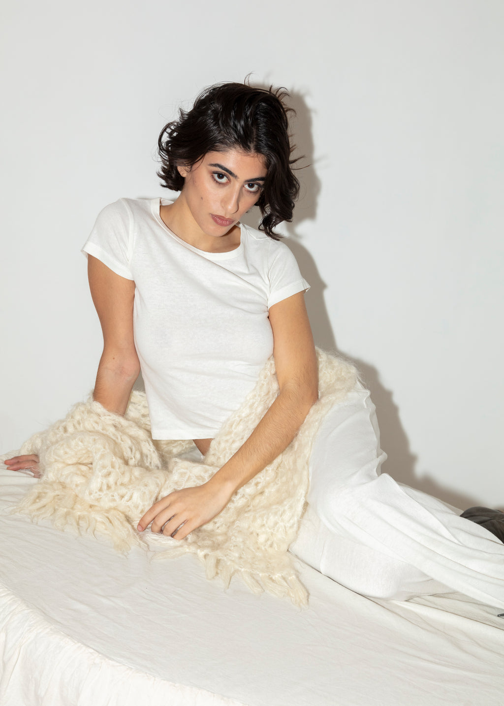 XL Knitted Scarf - Cream