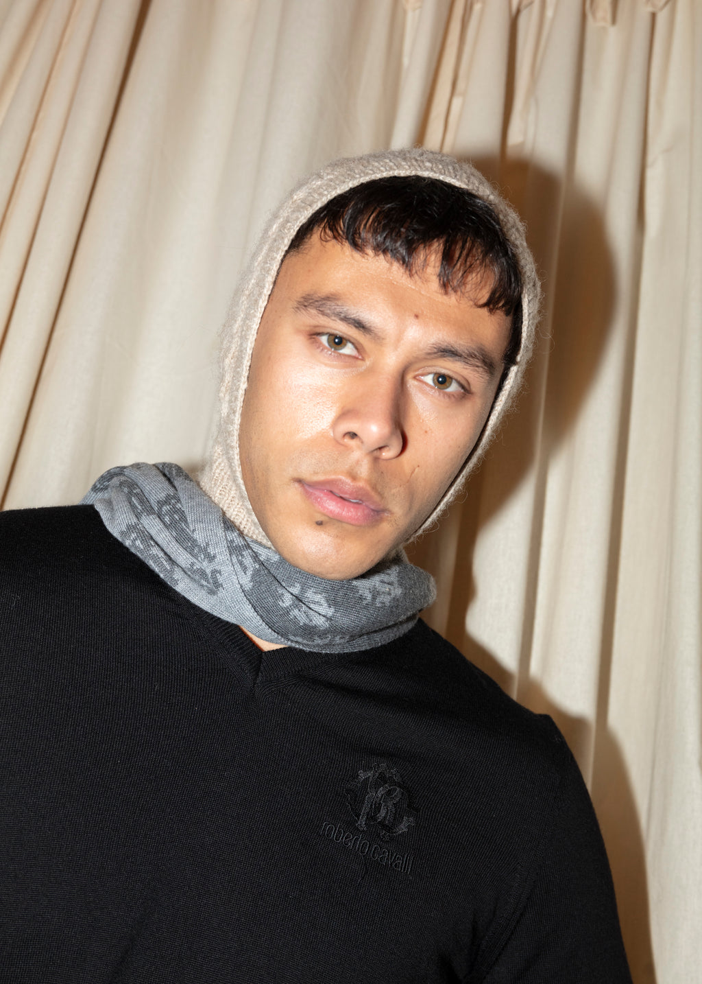 Roberto Cavalli V Neck Knit - Black